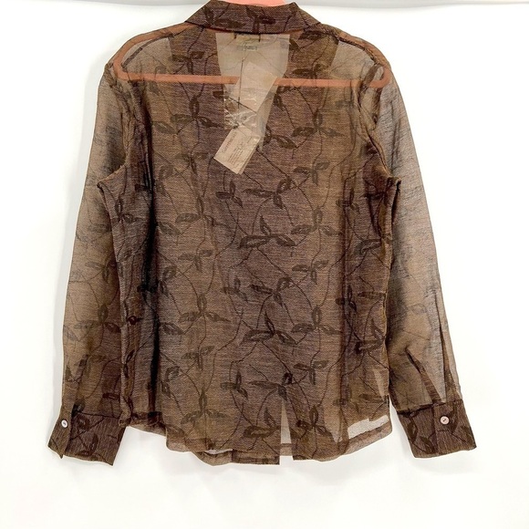 Barry Long Sleeve Button Down Blouse Size L Vintage NWT - Picture 4 of 11